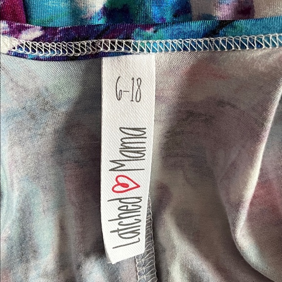 NWOT Latched Mama Momper 6-18 Vivid 0138 Watercolor Romper viscose standard - Picture 2 of 13